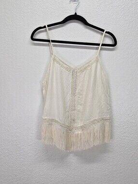Idyllwind Women's Briarwick Jacquard Fringe And Lace Tank Top Large Western Wear